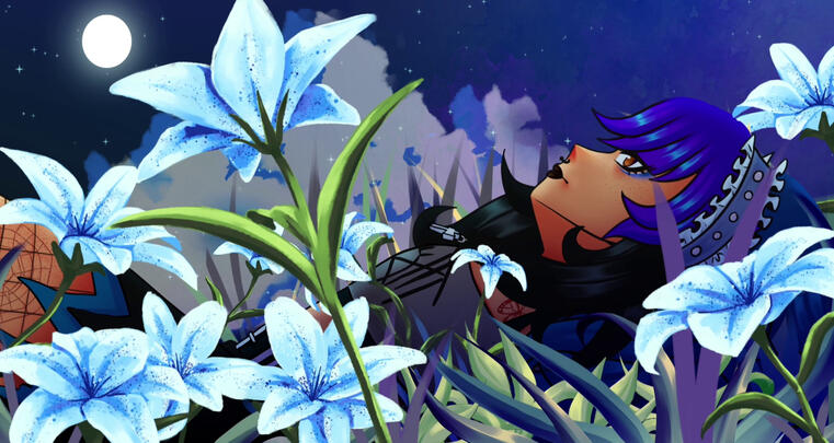 Rest with the flowers YCH by karrotb0